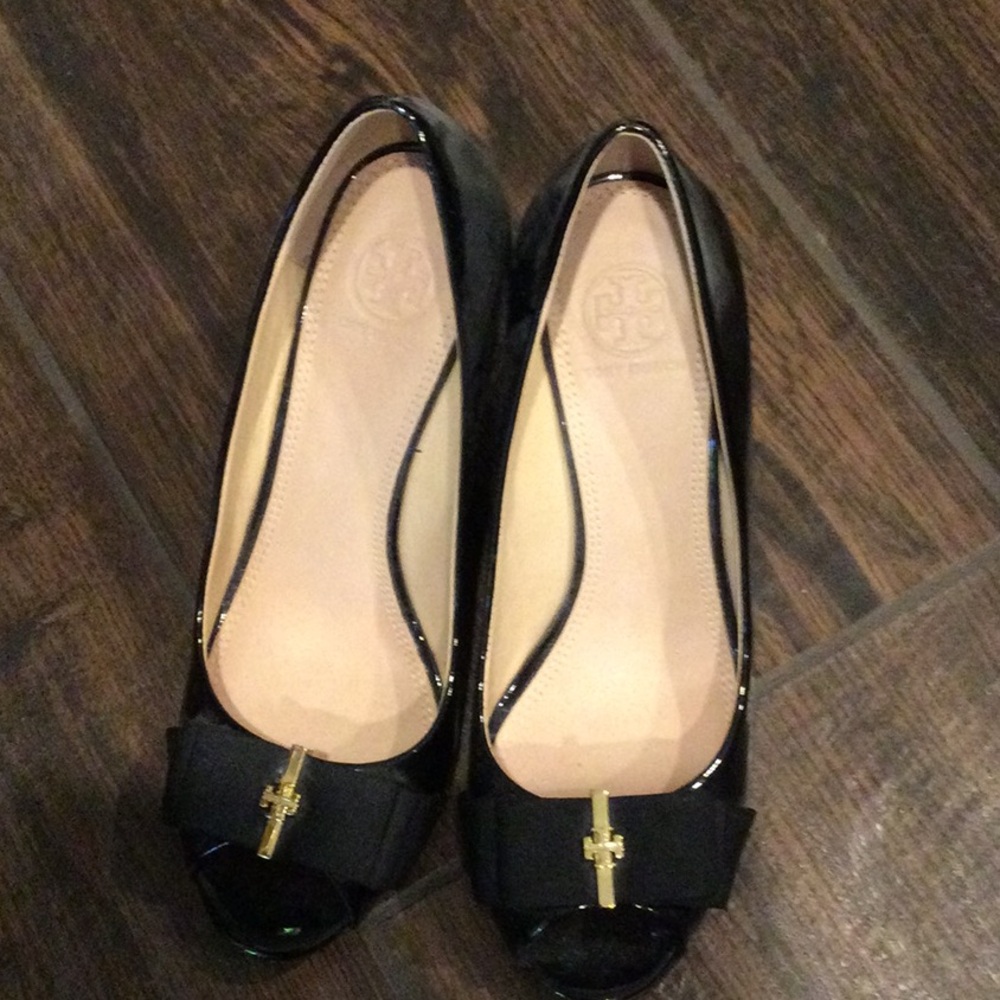 Tory Burch peep toe wedge heel